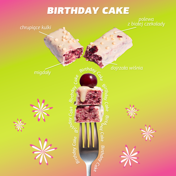 БАТОНЧИК У БІЛІЙ ГЛАЗУРІ “BIRTHDAY CAKE”