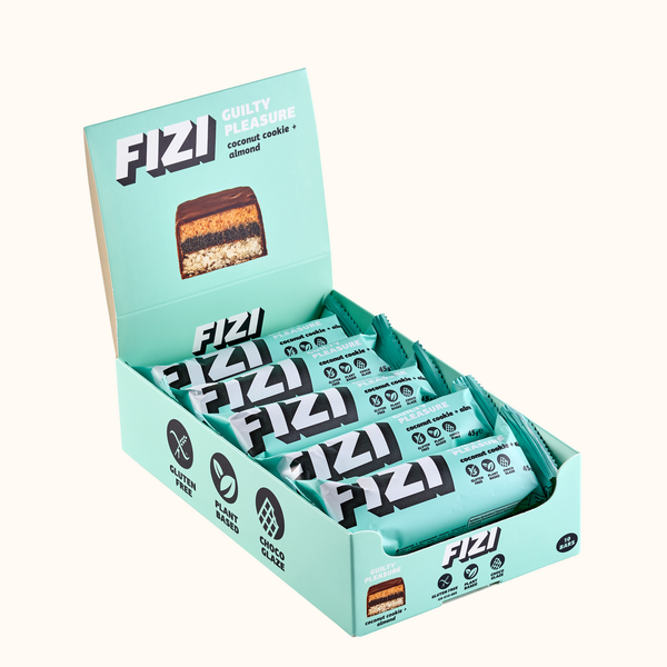 BAR WITH CHOCOLATE GLAZE "COCONUT COOKIE + ALMOND" 10 X 45G